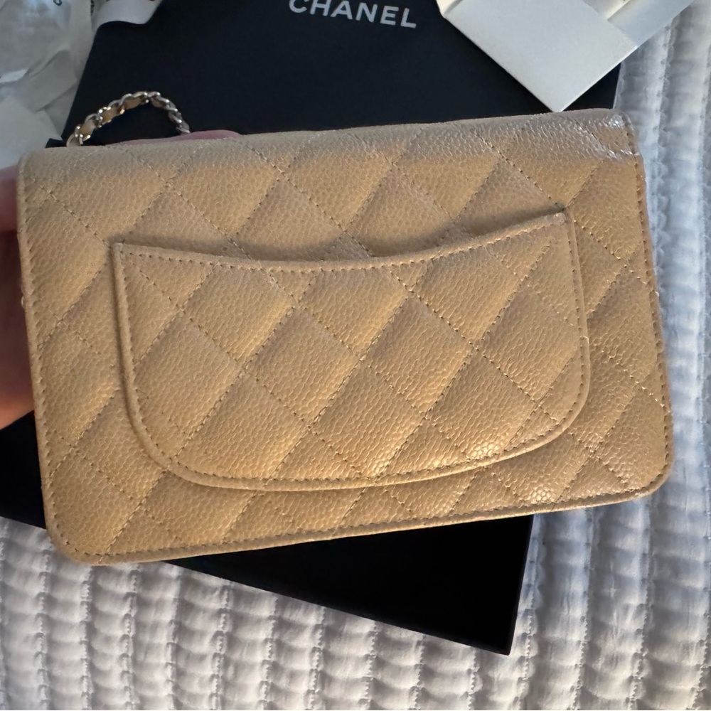 Chanel Beige Quilted Leather Bag like new - Picture 7 of 7
